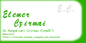elemer czirmai business card